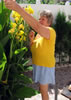 Lucy deadheading the flowers